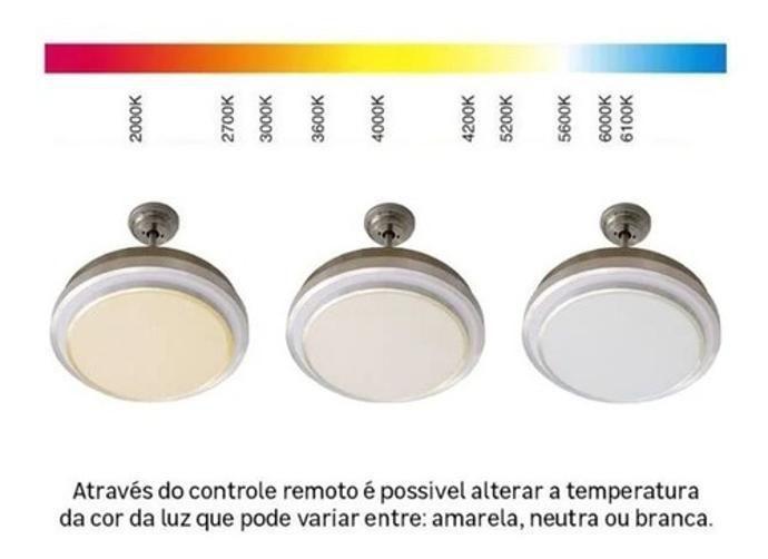 Imagem de Ventilador Cromado Teto 4 Pás Retratil Led 220V - 108 Cm