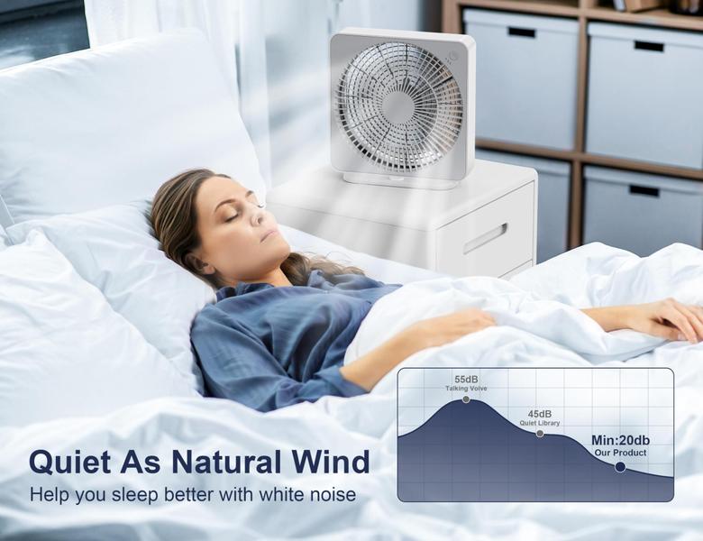 Imagem de Ventilador de caixa ASKPULION Circulador de ar de 3 velocidades de 25 cm com adaptador AC