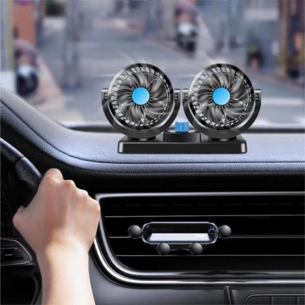 Imagem de Ventilador De Carro 12v Duplo Resfriamento Cabeça Forte