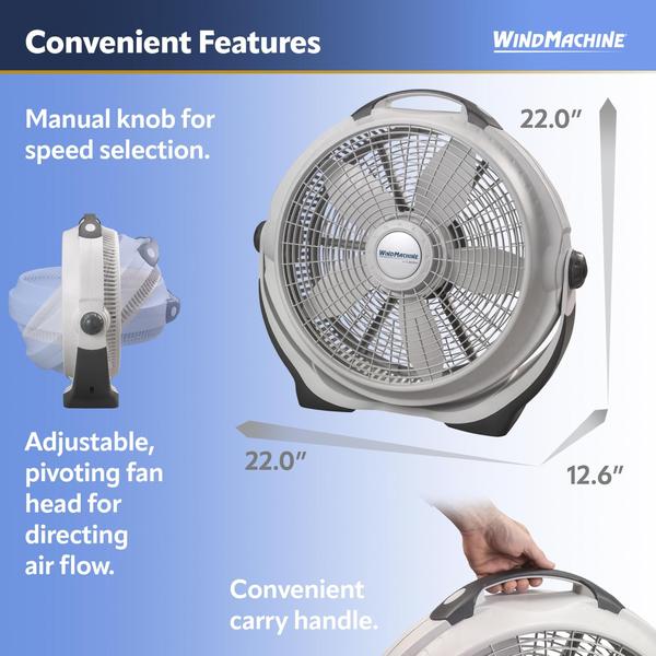 Imagem de Ventilador de chão Lasko Wind Machine Air Circulator 3 velocidades 20cm