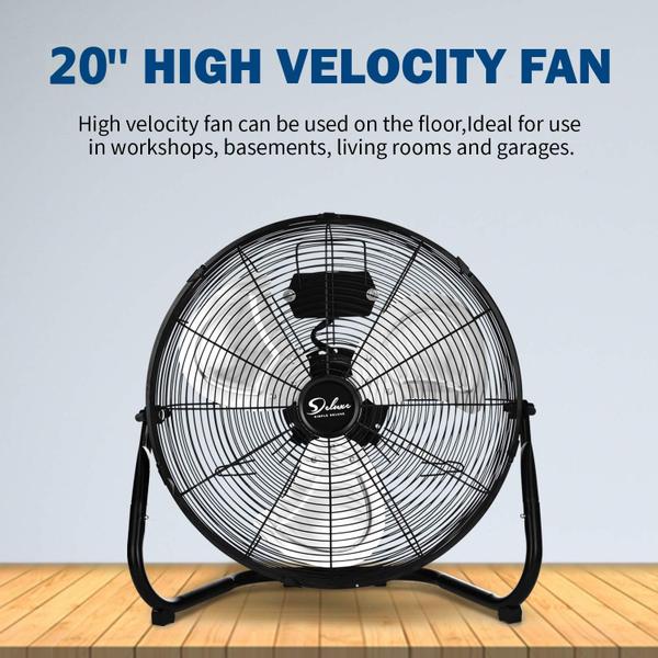 Imagem de Ventilador de chão Simple Deluxe 50 cm, 3 velocidades, metal de alta velocidade