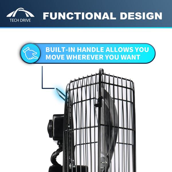 Imagem de Ventilador de chão Tech Drive High Velocity 30cm 3 velocidades preto