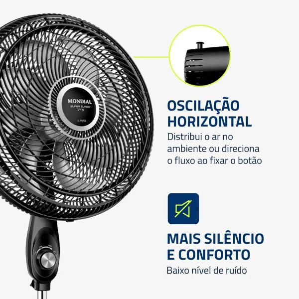 Imagem de Ventilador de Coluna 8 Pás Mondial Turbo 40 cm VTX-40C-8P Super Turbo