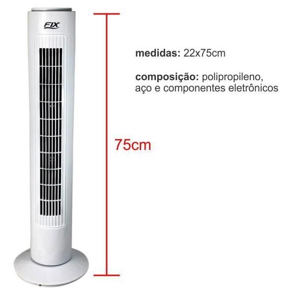 Imagem de Ventilador De Coluna Circulador Ar Branco Potente 127V Fix