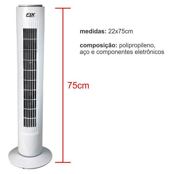 Imagem de Ventilador De Coluna Circulador Ar Branco Potente 220V Fix