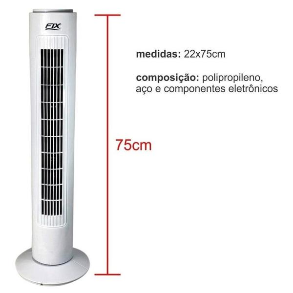 Imagem de Ventilador De Coluna Circulador De Ar Branco Potente Fix Silencioso 110v Verão Torre Calor