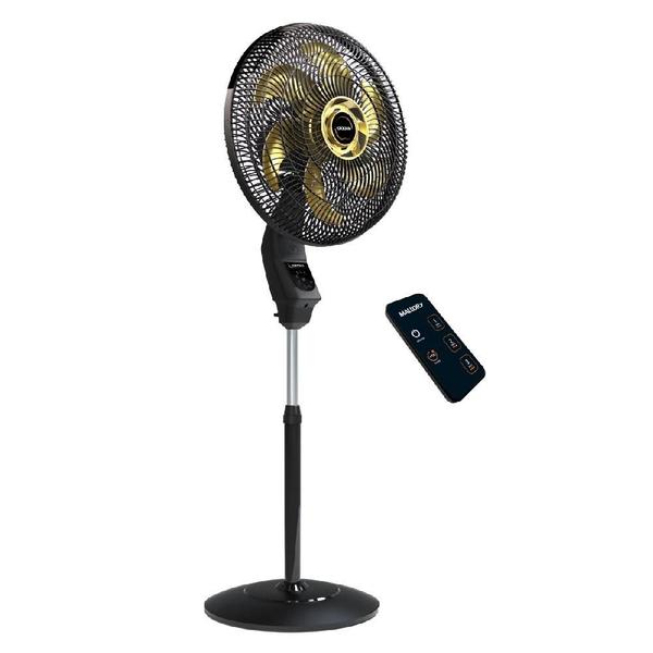 Ventilador de Coluna Mallory Chronos Com Controle remoto e painel touch Preto E Dourado 40... Ventilador de Coluna Mallory Chronos Com Controle remoto e painel touch Preto E Dourado 40...