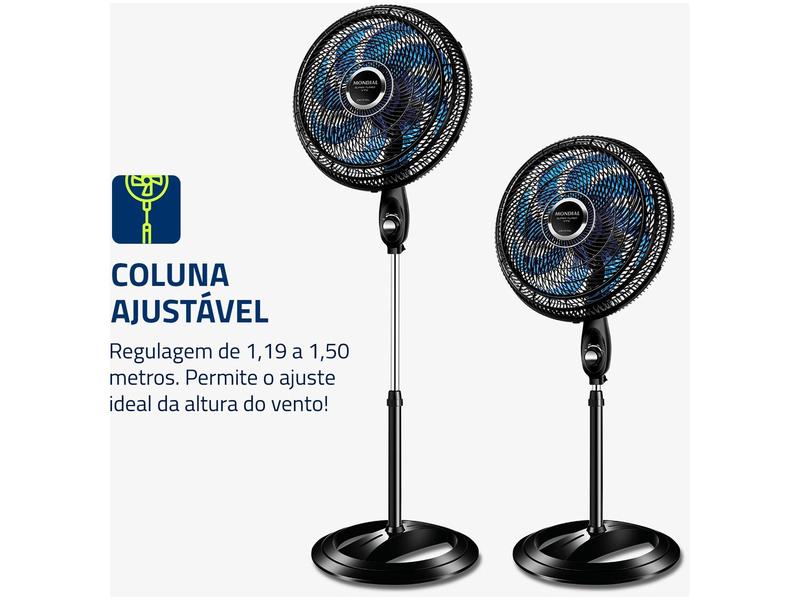 Imagem de Ventilador de Coluna Mondial Super Turbo VTX-40C-Crystal 40cm 8 Pás 3 Velocidades Preto