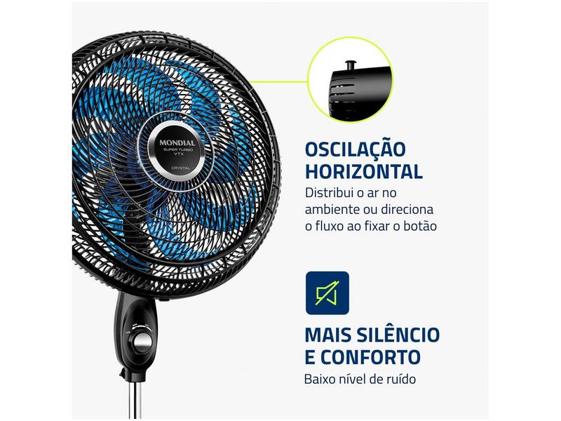 Imagem de Ventilador de Coluna Mondial Super Turbo VTX-40C-Crystal 40cm 8 Pás 3 Velocidades Preto