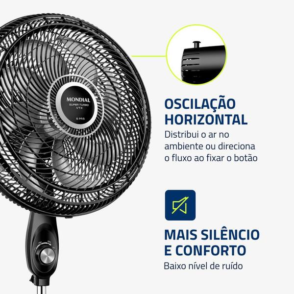 Imagem de Ventilador de Coluna Mondial Turbo 8 Pás 40 cm VTX-40C-8P