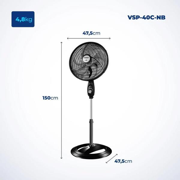 Imagem de Ventilador de Coluna Mondial VSP-40C-B 40Cm 6 Pas - 220V