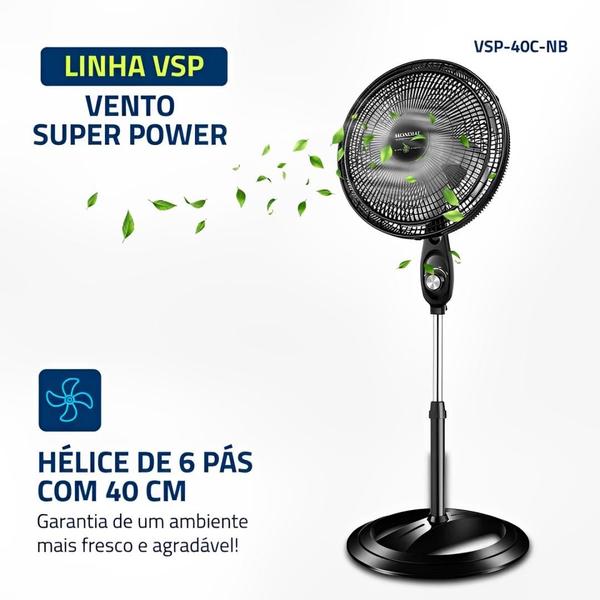 Imagem de Ventilador de Coluna Super Power 40cm 6pas Preto 127V - Mondial