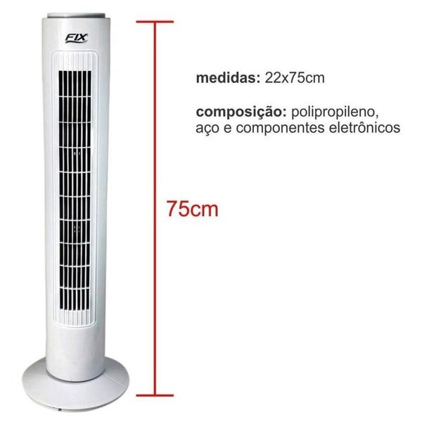 Imagem de Ventilador de Coluna Torre Circulador Ar Branco 3 Velocidades 45w Silencioso Portátil e Potente - 110V/220V