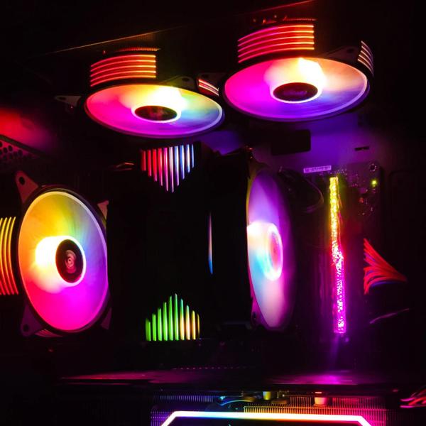 Imagem de Ventilador de Gabinete Aigo AR12 120mm RGB Silencioso com Aura Sync e Conector SATA