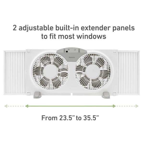 Imagem de Ventilador de janela HOLMES 9 Twin Digital Reversível 3 Velocidades Branco