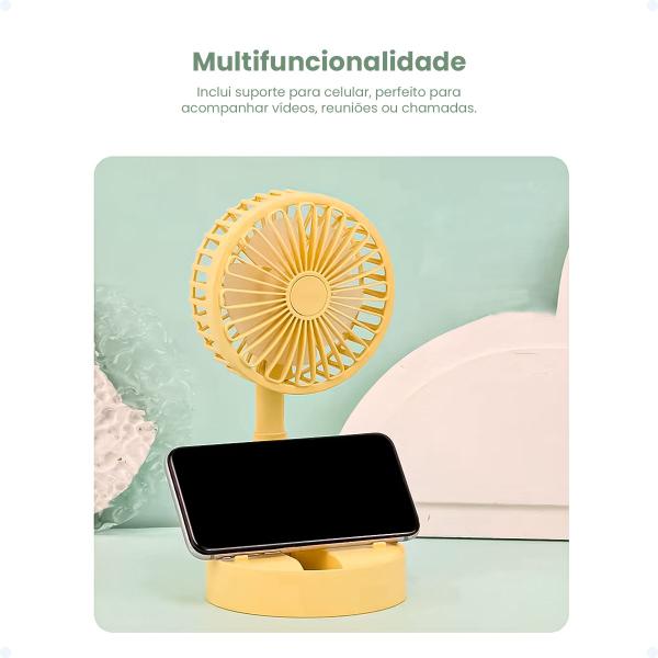 Ventilador De Mão Portátil Bateria Recarregável USB Retrátil - Hxt Imagem de Ventilador De Mão Portátil Bateria Recarregável USB Retrátil