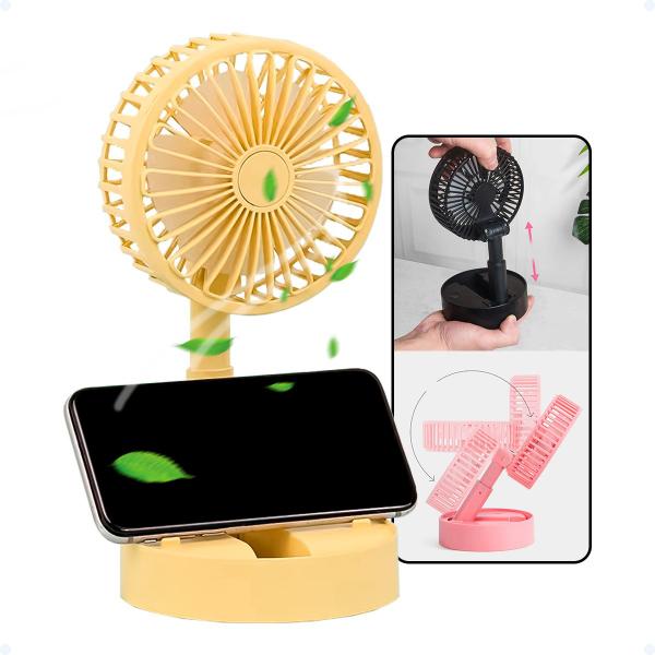 Ventilador De Mão Portátil Bateria Recarregável USB Retrátil - Hxt Imagem de Ventilador De Mão Portátil Bateria Recarregável USB Retrátil