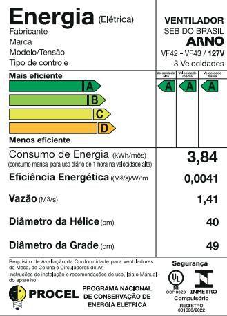 Imagem de Ventilador de mesa 2 em 1 Arno 40cm VF42 Turbo Force Preto 127v