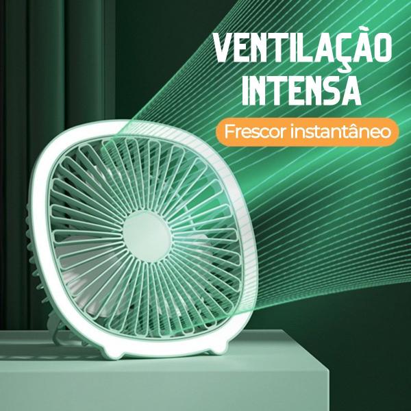 Imagem de Ventilador de Mesa 3 Velocidades com Luminária Ring Light Acompanha Cabo tipo C