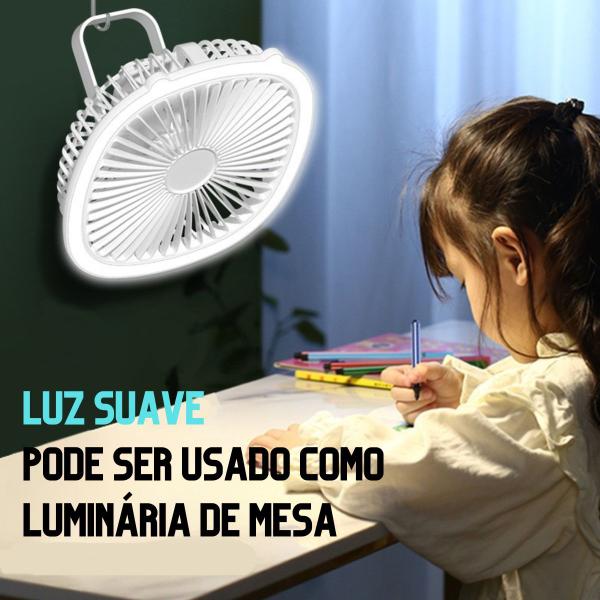 Imagem de Ventilador de Mesa 3 Velocidades com Luminária Ring Light Acompanha Cabo tipo C