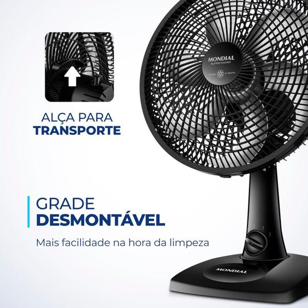 Imagem de Ventilador de mesa 30 cm 6 pás com 3 velocidades - VSP-30-B - Mondial