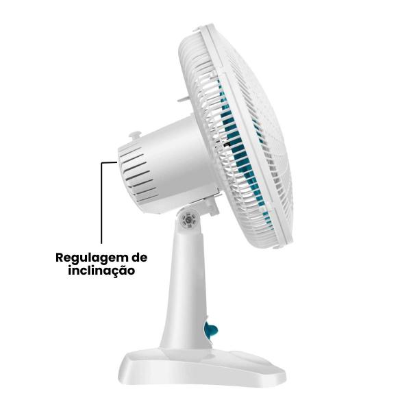 Imagem de Ventilador de Mesa 30cm 127v V-30b 6 Pás Branco e Azul Ultra