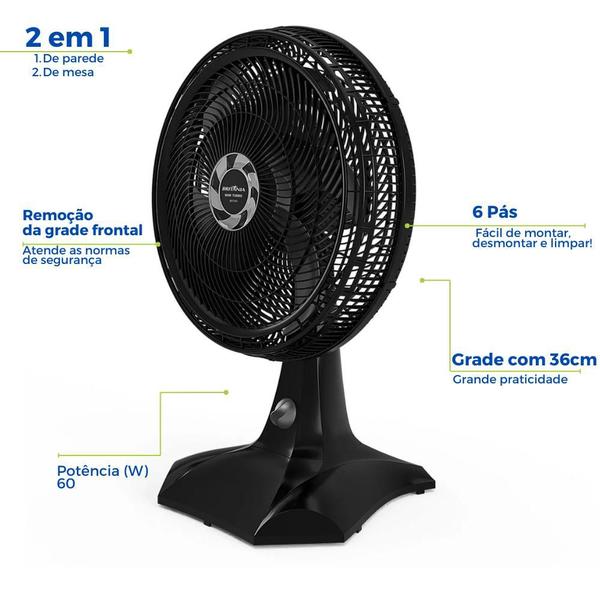 Imagem de Ventilador De Mesa 30cm Turbo 6 Pás Silencioso 127v Britânia