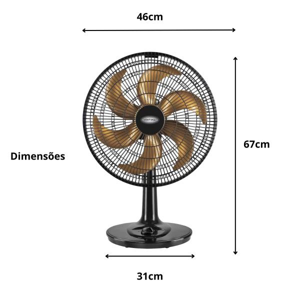 Imagem de Ventilador de Mesa 40cm Ventimais Turbo Preto E Bronze 220V