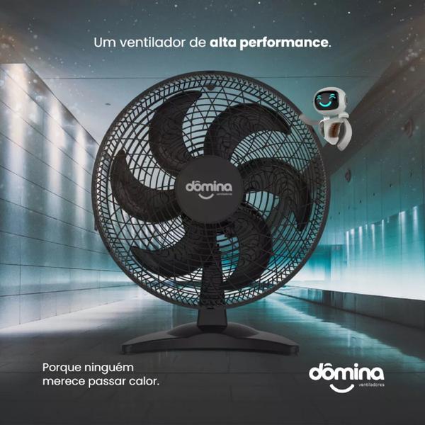 Imagem de Ventilador de Mesa 50 Cm 70 de Giro - Ultra Silencioso127v C/ 6 Pás - PRETO