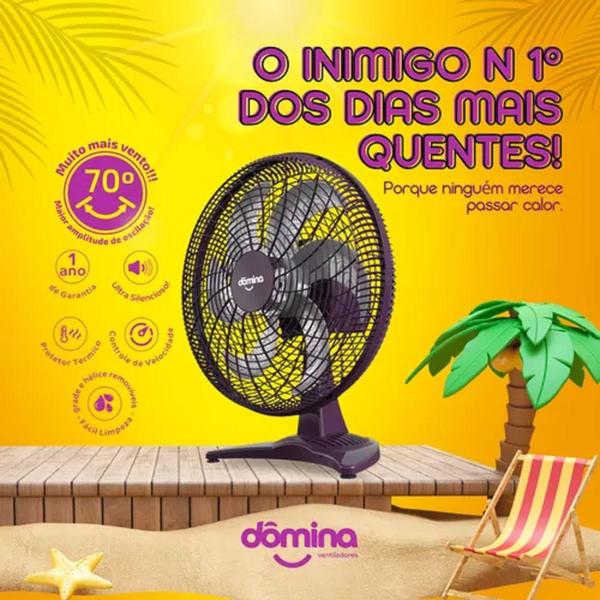 Imagem de Ventilador de Mesa 50 Cm Preto Dômina - Silencioso127v C/ 6 Pás