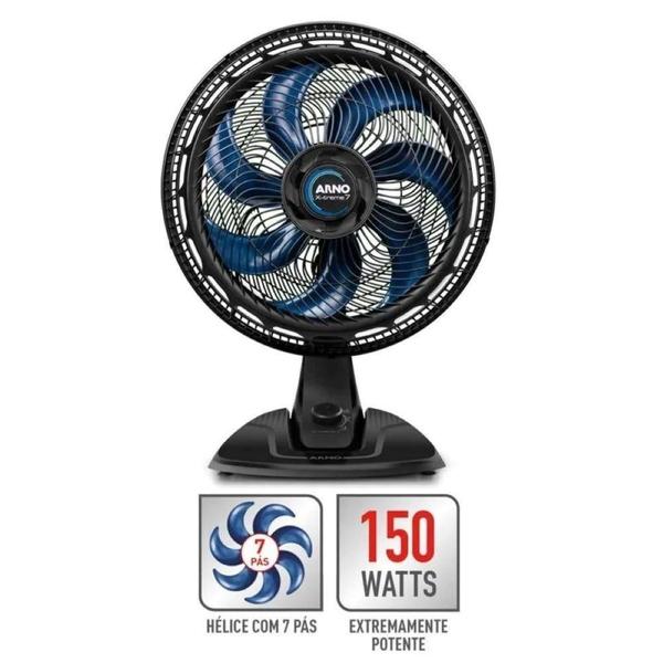 Imagem de Ventilador  de  Mesa  Arno VE70   X-treme 40CM 7 Pás  Preto e  Azul 220V