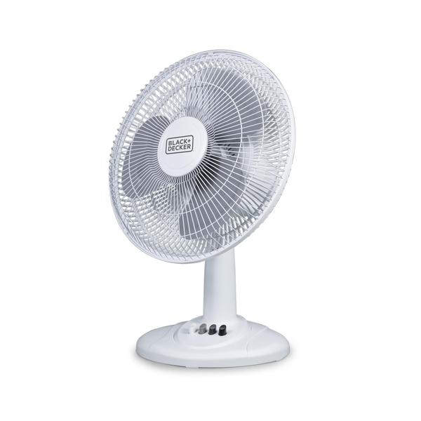 Imagem de Ventilador de mesa BLACK+DECKER 12 polegadas com 3 configurações de velocidade branco