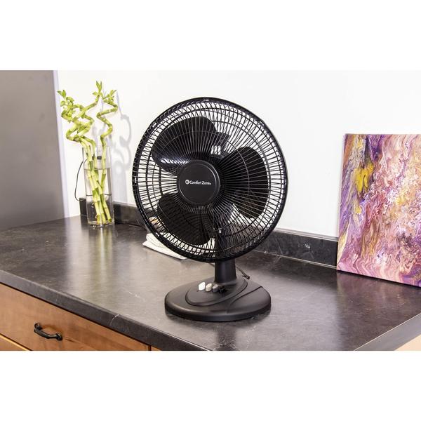 Imagem de Ventilador de mesa Comfort Zone CZ121BK 30cm de 3 velocidades oscilante