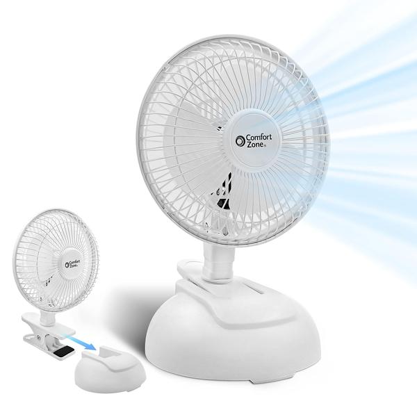 Imagem de Ventilador de mesa Comfort Zone CZ6XMWT 15cm 2 velocidades portátil branco