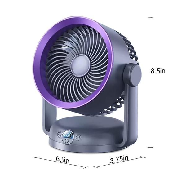 Imagem de Ventilador de mesa DUILOG Recarregável 3600mAh 6 velocidades 22cm 120 Osc