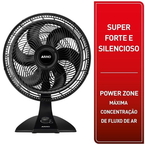 Imagem de Ventilador de Mesa e Parede 40cm Arno VF42 Turbo Force, 2 em 1, 6 Pás, Preto