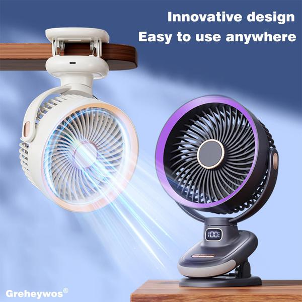 Imagem de Ventilador de mesa Greheywos S6 Circulador de ar USB oscilante de 5 velocidades