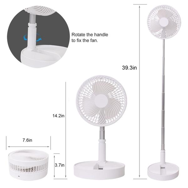 Imagem de Ventilador de mesa LOREAD portátil dobrável com controle remoto 39cm 7200mAh