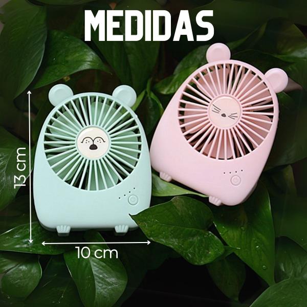 Imagem de Ventilador de Mesa Mini Decorado Ursinho Coelhinho Fofo Kawaii