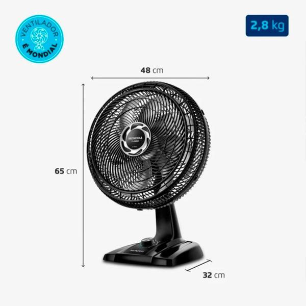 Imagem de Ventilador de Mesa Mondial 40cm Turbo NVT-40-8P-B 220V