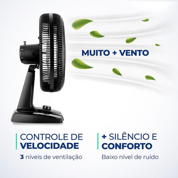 Imagem de Ventilador de Mesa Mondial 40cmTurbo 6 pás VT-40-NB 127V