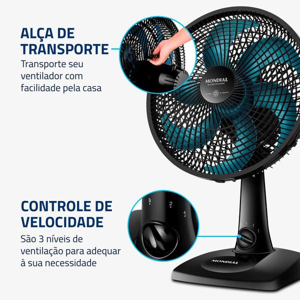 Imagem de Ventilador de Mesa Mondial 6 pás VSP-30-AP