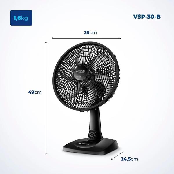 Imagem de Ventilador de Mesa Mondial 6 pás VSP-30-B - 127V