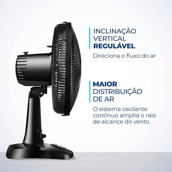 Imagem de Ventilador de Mesa Mondial 6 Pás VSP-30-B Super Power 30cm com Alça de Transporte