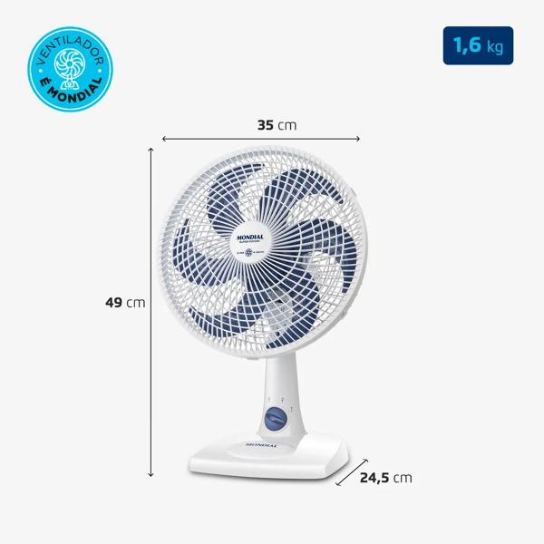 Imagem de Ventilador de Mesa Mondial 6 pás VSP-30-W Super Power