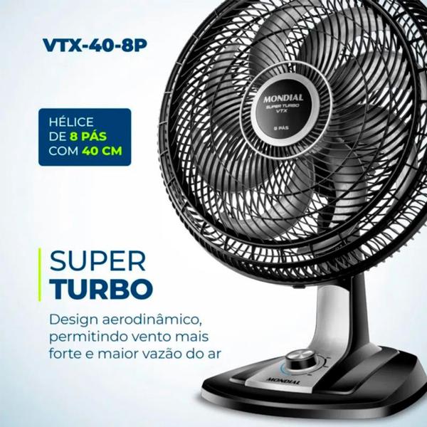 Imagem de Ventilador De Mesa Mondial 8 Pás Vsp-40-8p Super Power 220v