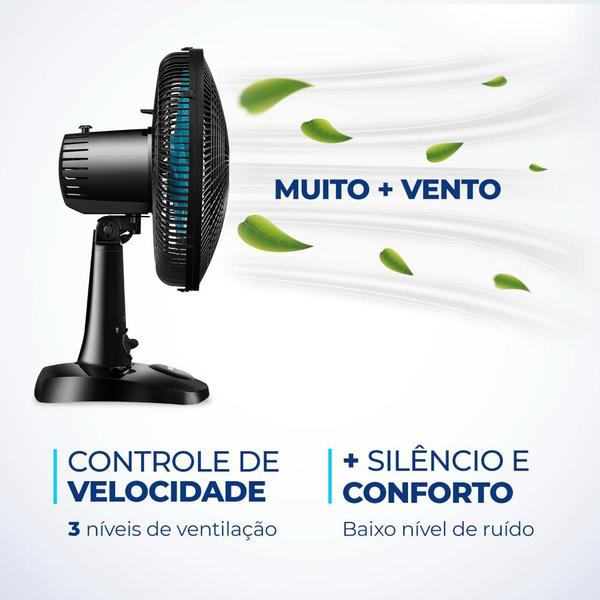 Imagem de Ventilador de Mesa Mondial Super Power 6 Pás 30cm 220v Preto Azul VSP-30-AP