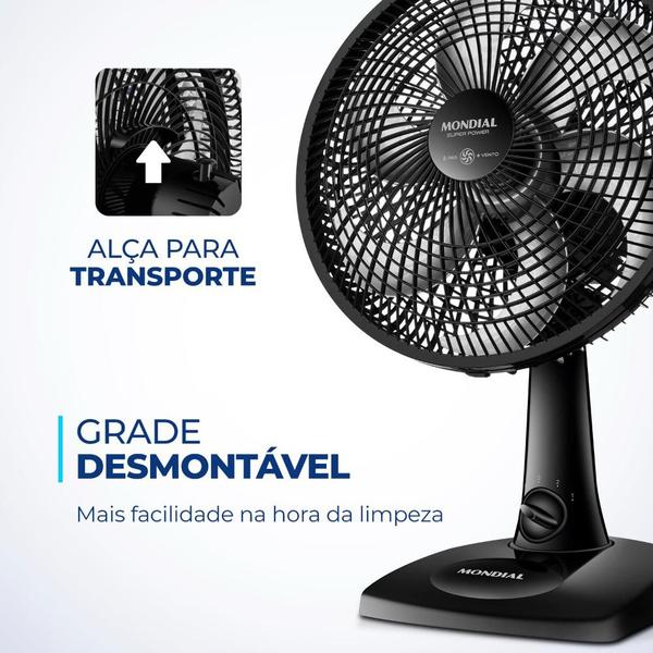 Imagem de Ventilador de Mesa Mondial Super Power 6 Pás 30cm 220v Preto VSP-30-B