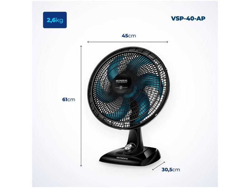 Imagem de Ventilador de Mesa Mondial Super Power VSP-40-AP - 40cm 3 Velocidades