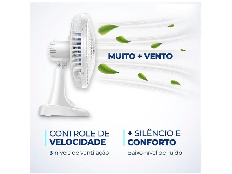 Imagem de Ventilador de Mesa Mondial Super Power VSP-40-W 40cm 6 Pás 3 Velocidades Branco e Azul